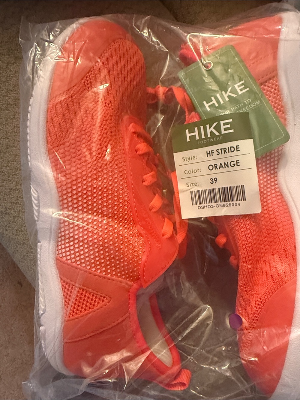 HIKE HF Stride Kids Orange Athletic Sneakers